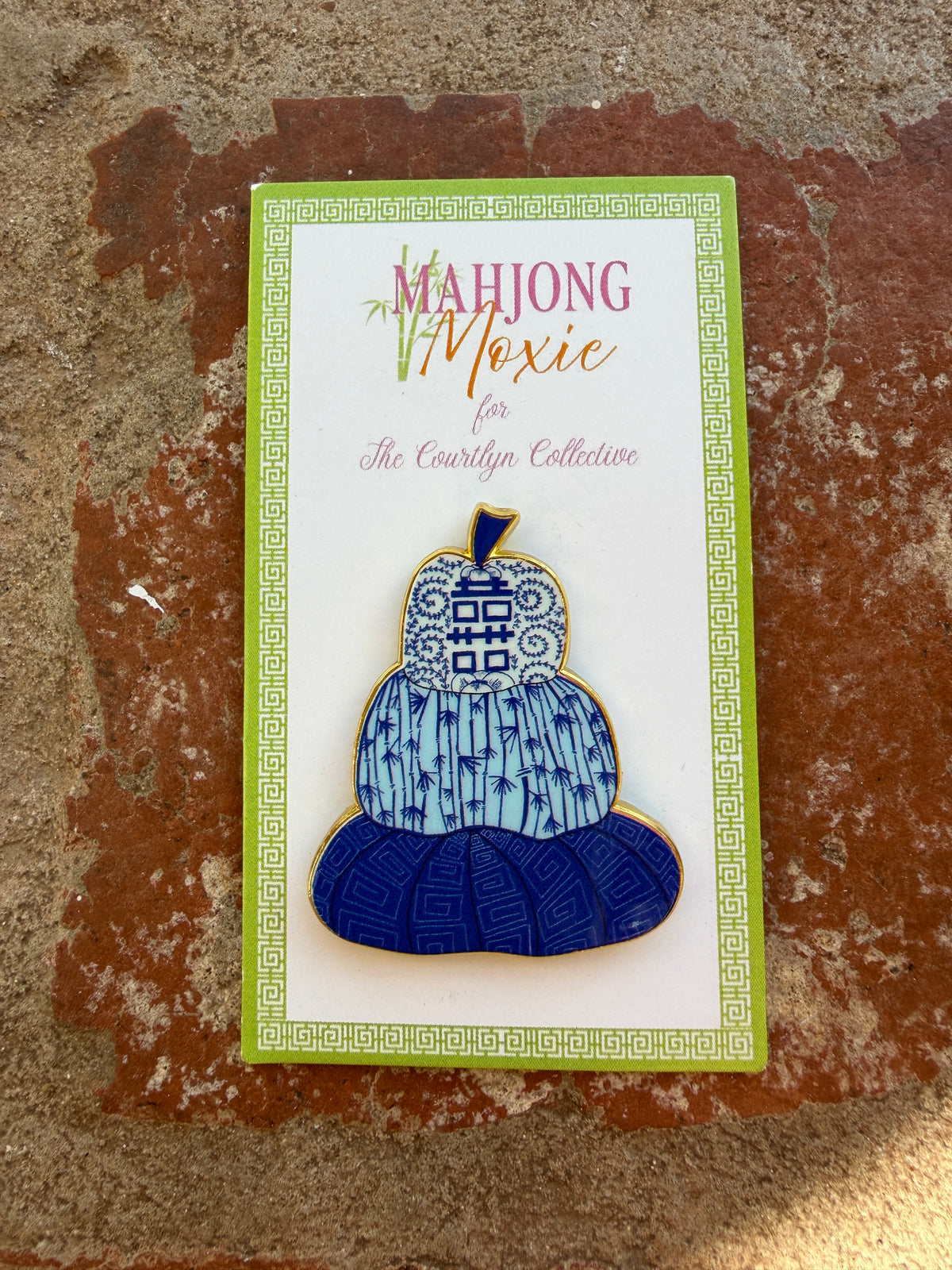 Chinoiserie Pumpkin Stack Needle Minder