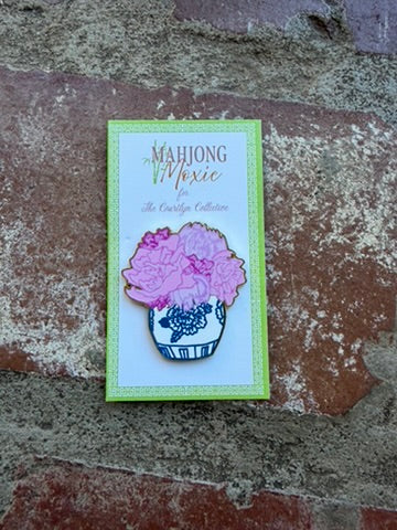 Peonies in Ginger Jar Needle Minder