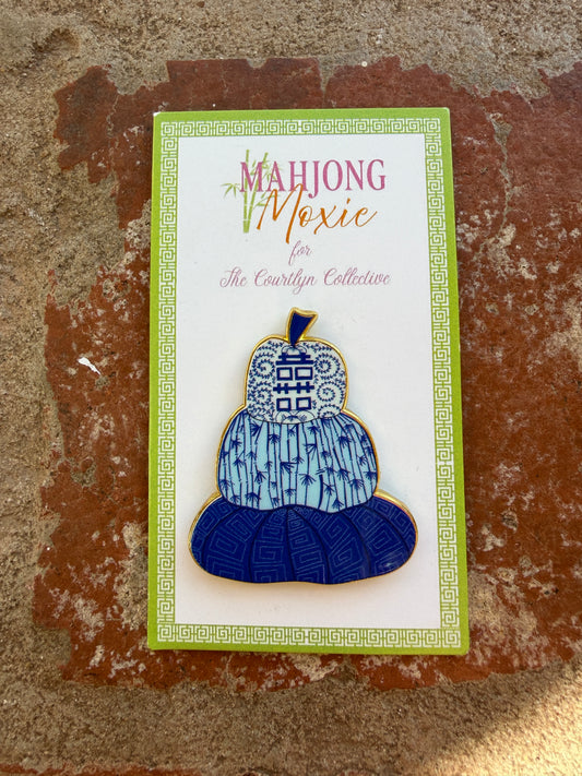 Chinoiserie Pumpkin Stack Needle Minder