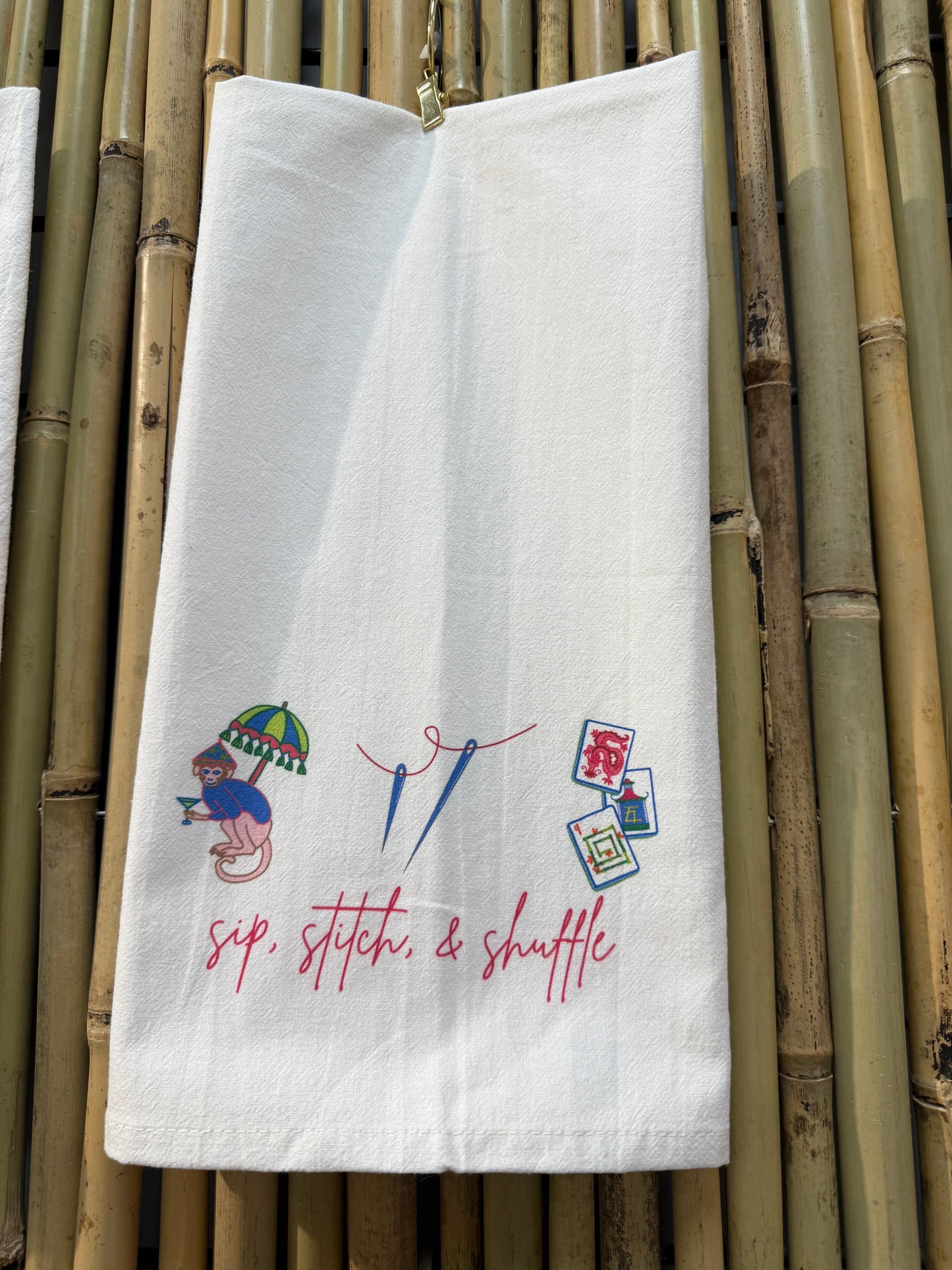 Sip, Stitch, & Shuffle Hand Towel