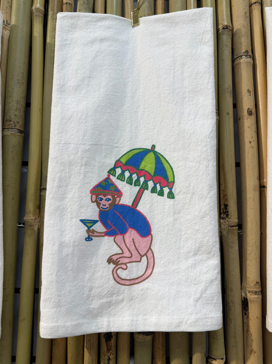 Martini Monkey Hand Towel
