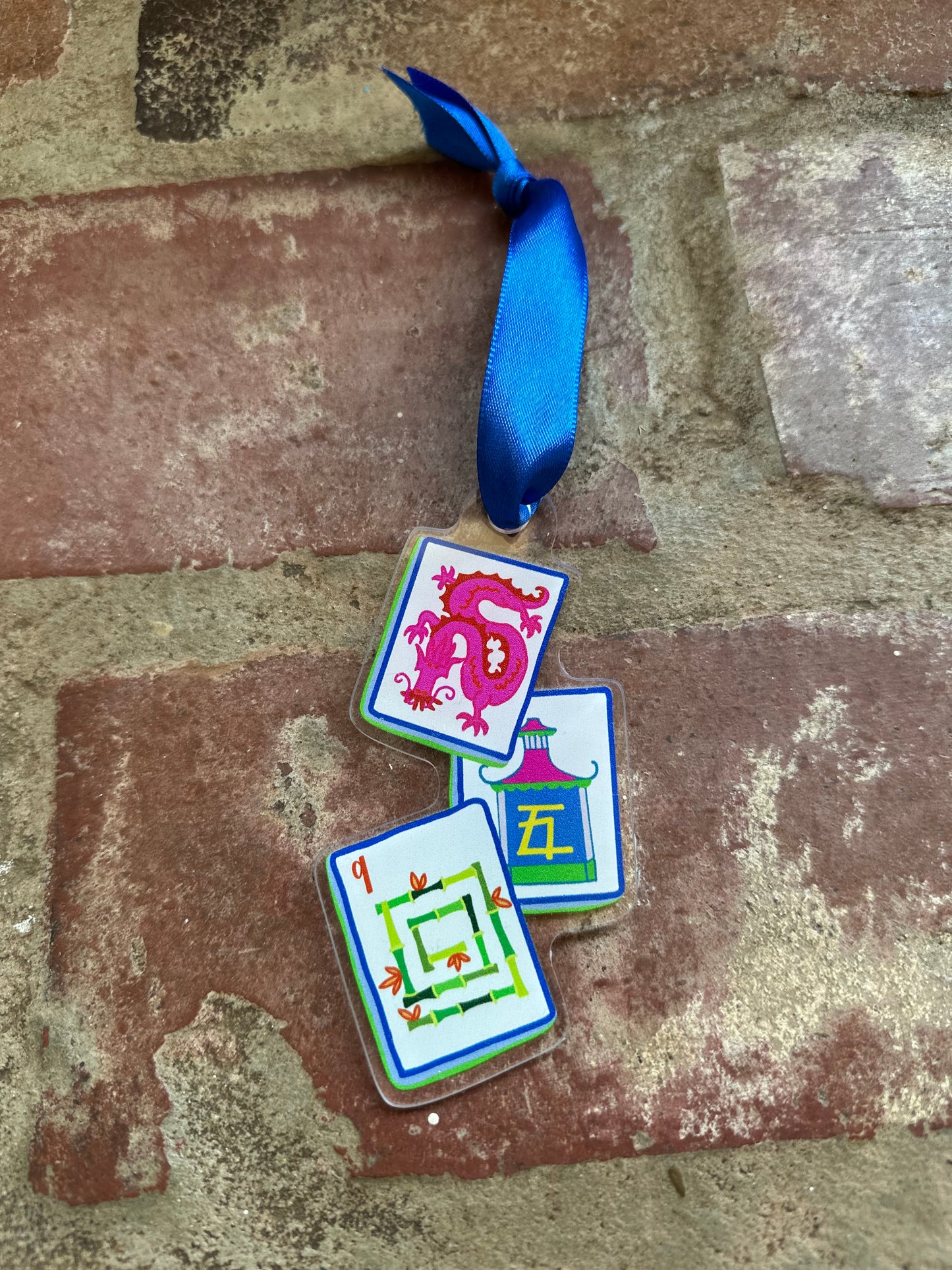 Triple Mahjong Tile Acrylic Ornament